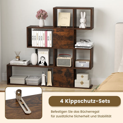 Leiterregal aus Holz mit 5 Etagen, 120x19.5x109 cm, Braun