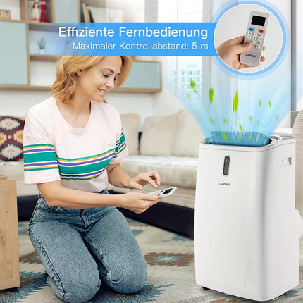 5-in-1-Klimaanlage, 14000 BTU, Heizen &amp; Kühlen &amp; Lüften &amp; Entfeuchten, tragbare Klimaanlage für 40 ㎡, 44,5 x 39 x 77 cm, Weiß