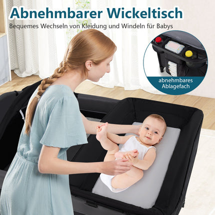 5-in-1 Babyreisebett mit Matratze und Wickeltisch