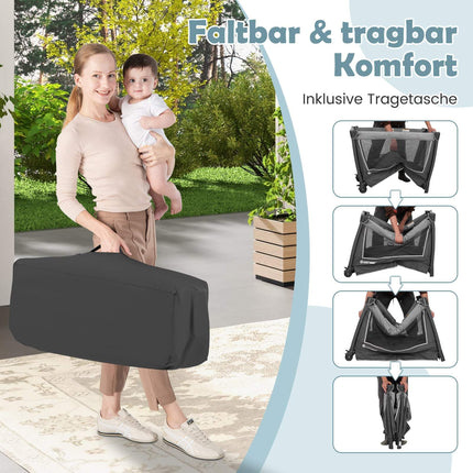 5-in-1 faltbares Babybett mit Wiege und Wickelauflage