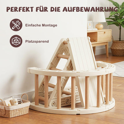 5-in-1 Kids Climbing Set with Slide and Adjustable Ramp
