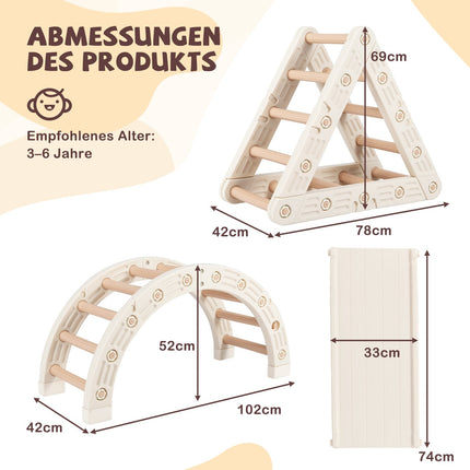 5-in-1 Kids Climbing Set with Slide and Adjustable Ramp