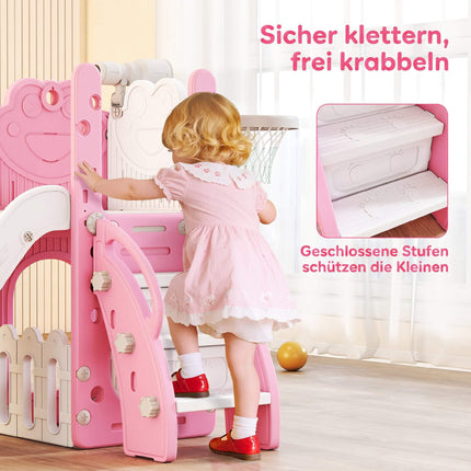 5-in-1 Kids Slide Set with Basketball Hoop and Telescope