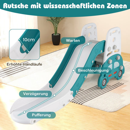 5-in-1 Kids Slide Set with Whiteboard & Bookshelf