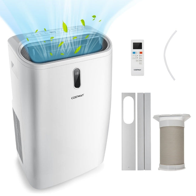 5-in-1 Mobile Klimaanlage 16000 BTU, Kühlen &amp; Lüftern &amp; Entfeuchten &amp; Heizen, Luftentfeuchter, 16℃-32℃, 44,5 x 39 x 77 cm, Weiß