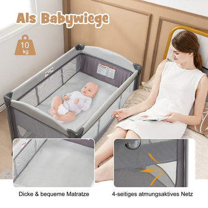 5-in-1 Portable Baby Crib, Changing Table & Bassinet