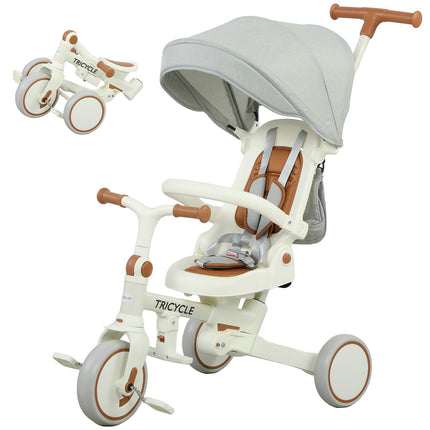 5-in-1 Toddler Tricycle, Adjustable, Storage Bag, 1-3 Years