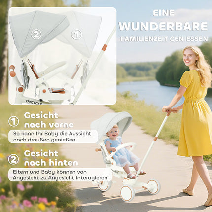 5-in-1 Toddler Tricycle, Adjustable, Storage Bag, 1-3 Years