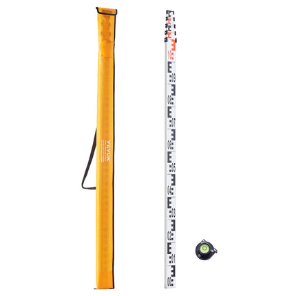 5m Aluminum Telescopic Leveling Rod, CM-MM Scale