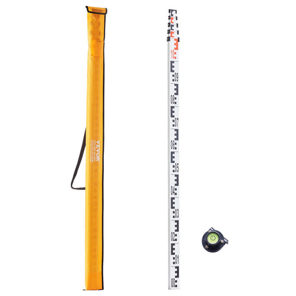 5m Aluminum Telescopic Leveling Rod, CM-MM Scale