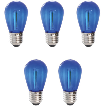 5 ks dekorativní LED žárovka E27 12V modrá 30lm