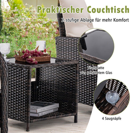 5-teiliges Balkonmöbel-Set Gartenmöbel aus PE Polyrattan Sitzgruppe für Garten