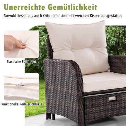 5-teiliges Balkonmöbel-Set Gartenmöbel aus PE Polyrattan Sitzgruppe für Garten