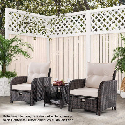 5-teiliges Balkonmöbel-Set Gartenmöbel aus PE Polyrattan Sitzgruppe für Garten