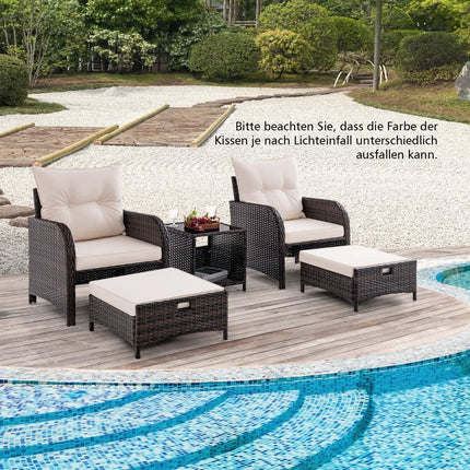 5-teiliges Balkonmöbel-Set Gartenmöbel aus PE Polyrattan Sitzgruppe für Garten