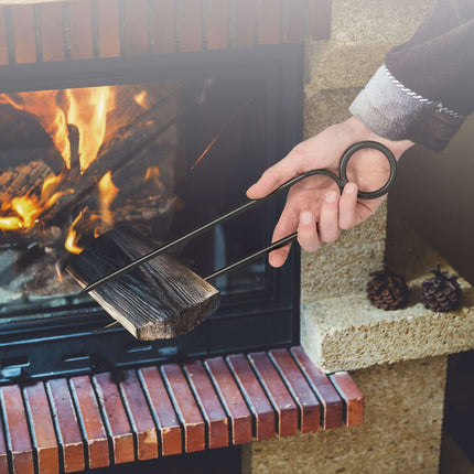 5-piece black fireplace set