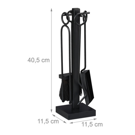 5-piece black fireplace set