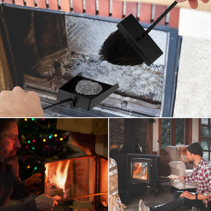 5-piece black fireplace set