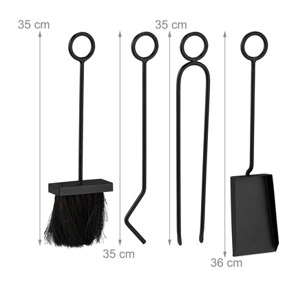 5-piece black fireplace set