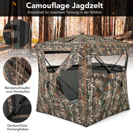 5-teiliges zerlegbares Jagdversteck für 2-3 Personen 360° transparentes Jägerzelt
