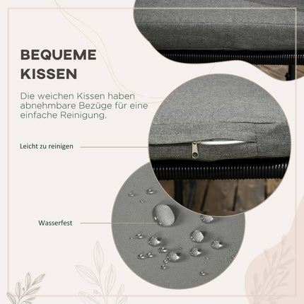Gartenset aus Polyrattan – 5-teilig, mit Tisch und Stühlen