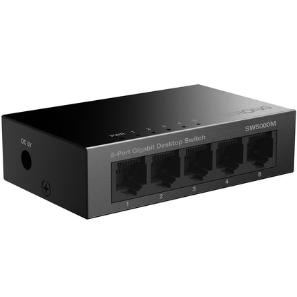 5-port Gigabit switch Metal Black