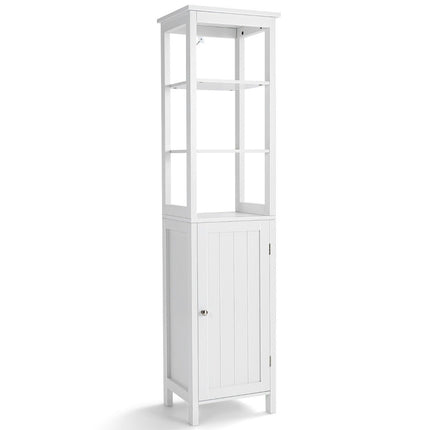 5-tier narrow tall cabinet with 3-position shelf 40 x 32 x 161.5 cm white