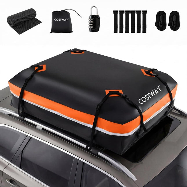 600L Car Roof Box, Waterproof PVC, Anti-Slip Mat, Lock