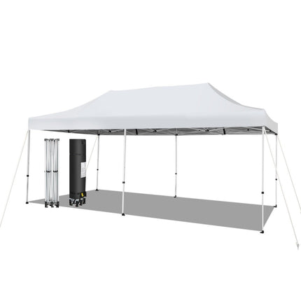 Grande tente pop-up 600 x 300 cm avec pare-soleil instantané et roulettes