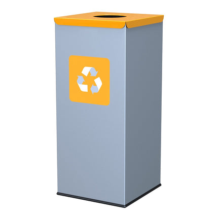 60L Square Recycling Bin, Yellow – Waste Separation