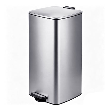 60L Stainless Steel Pedal Bin – Soft-Close, Silver