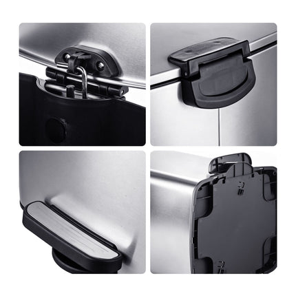 60L Stainless Steel Pedal Bin – Soft-Close, Silver