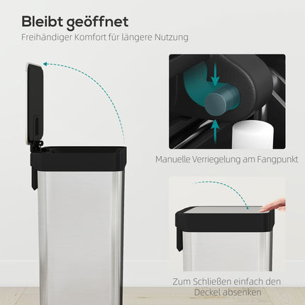 Nerezový pedálový koš 60L se soft-close víkem
