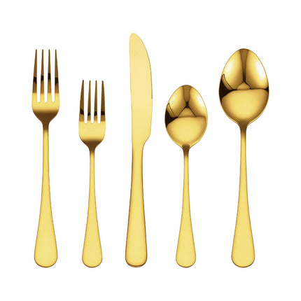 60-Piece Gold Stainless Steel Flatware Set for 12