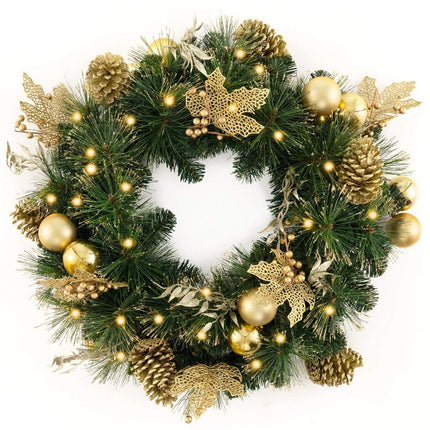 60 cm Artificial Christmas Wreath with 35 LED Lights