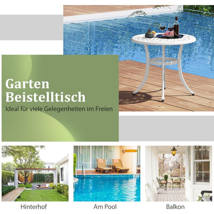 60 cm Round Cast Aluminum Patio Table – Adjustable Feet