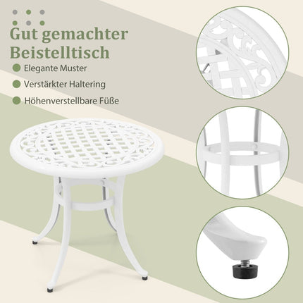 60 cm Round Cast Aluminum Patio Table – Adjustable Feet