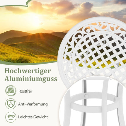 60 cm Round Cast Aluminum Patio Table – Adjustable Feet