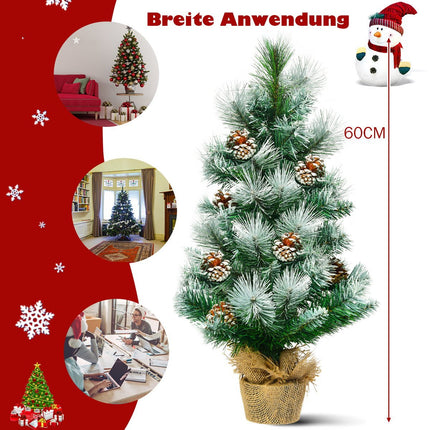 60 cm Schneekiefer Mini-Weihnachtsbaum mit Zapfen
