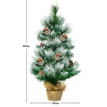 60 cm Schneekiefer Mini-Weihnachtsbaum mit Zapfen