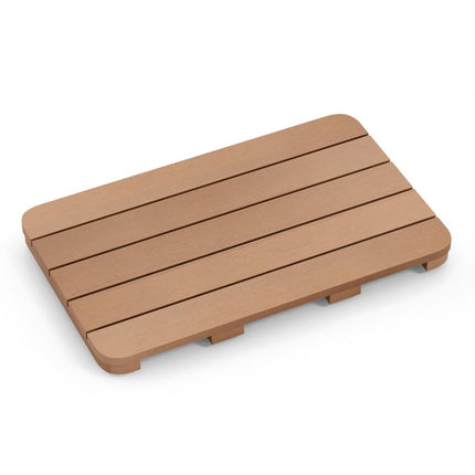 60 x 48 cm WC-Vorleger aus Hagebuttenholz-Design, Badematte, belastbar bis 150 kg, Badezimmermatte, braun, korrosionsbeständig, rostfrei, langlebig
