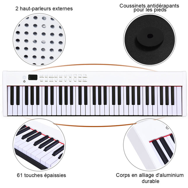 61-Tasten Digitalpiano/Keyboard mit Koffer, gewichtete Tasten