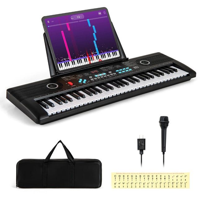 61-Tasten Digitalpiano Keyboard mit Ständer & Mikrofon