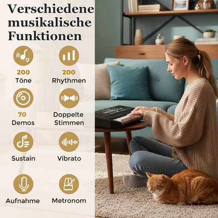 61-Tasten-Keyboard-Set mit verstellbarem Ständer