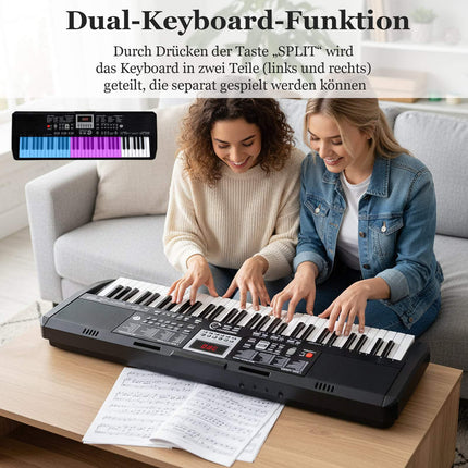 61-Tasten-Keyboard-Set mit verstellbarem Ständer