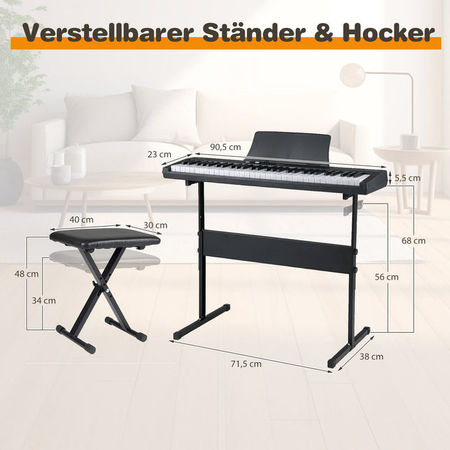 61-Tasten-Keyboard-Set mit verstellbarem Ständer