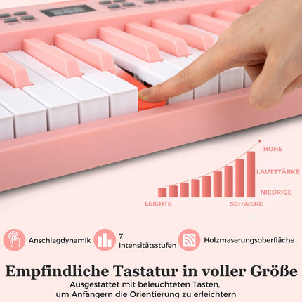 61-Tasten zusammenklappbares elektronisches Keyboard mit MIDI, Pink