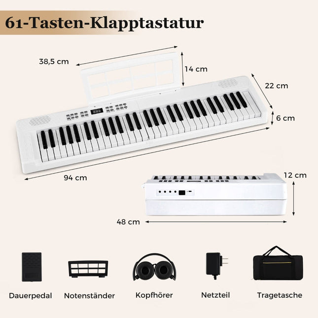 61-Tasten faltbares elektronisches Keyboard mit MIDI & Split