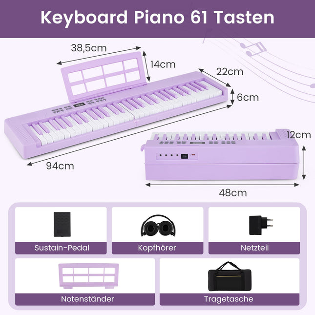 61-Tasten faltbares elektronisches Keyboard mit MIDI & Split