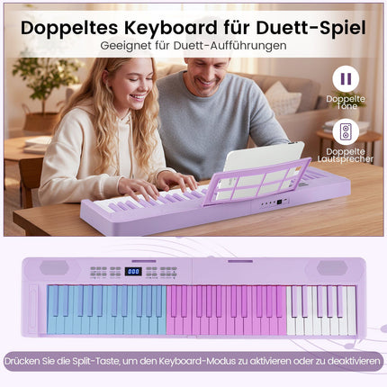 61-Key Foldable Electronic Keyboard with MIDI & Split